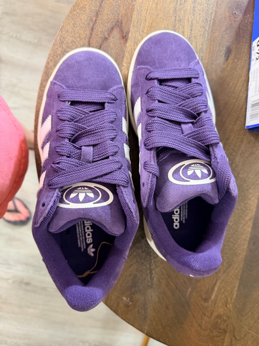 adidas Purple Suede Campus Sneakers with White Stripes - Picture 3 of 7